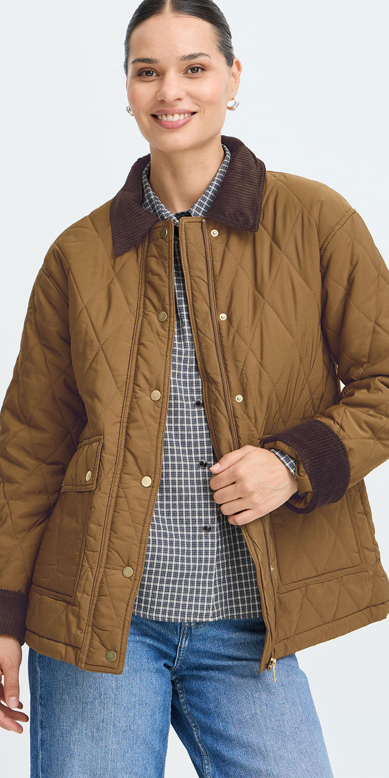 B.Young Quilted Barn Jacket, sienna