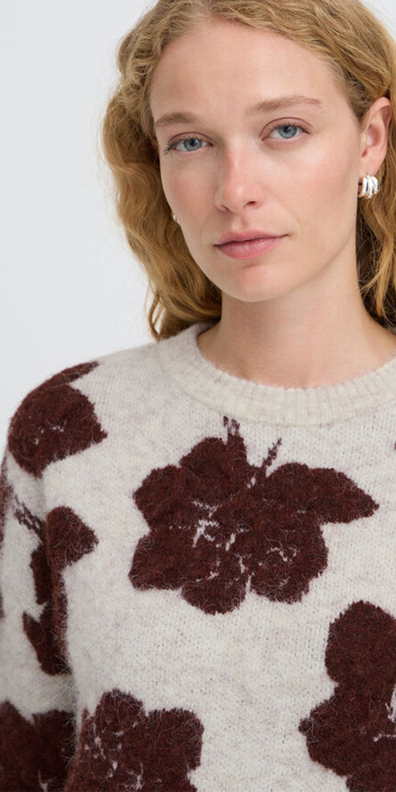 B.Young Textural Flower Sweater