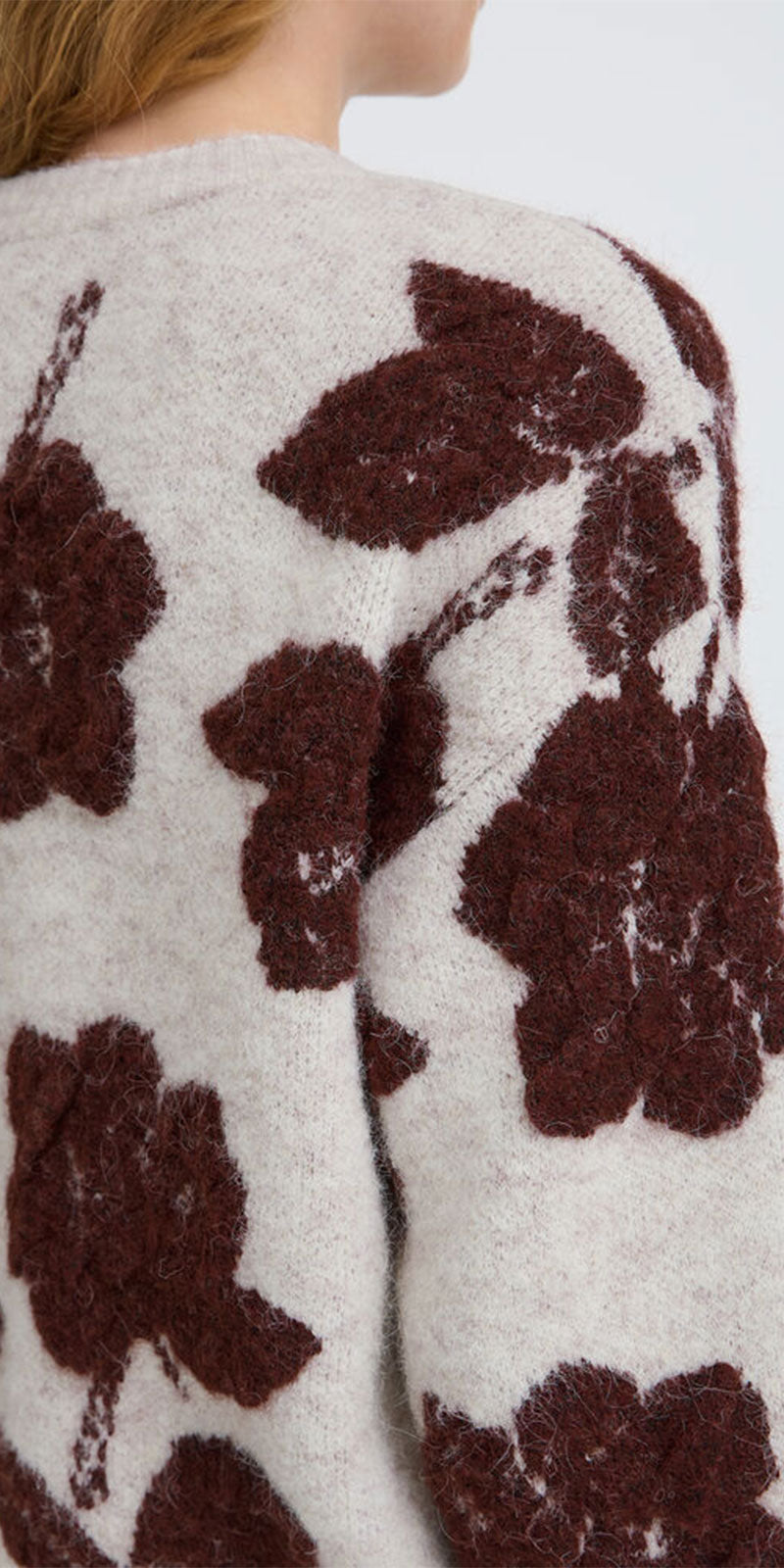 B.Young Textural Flower Sweater