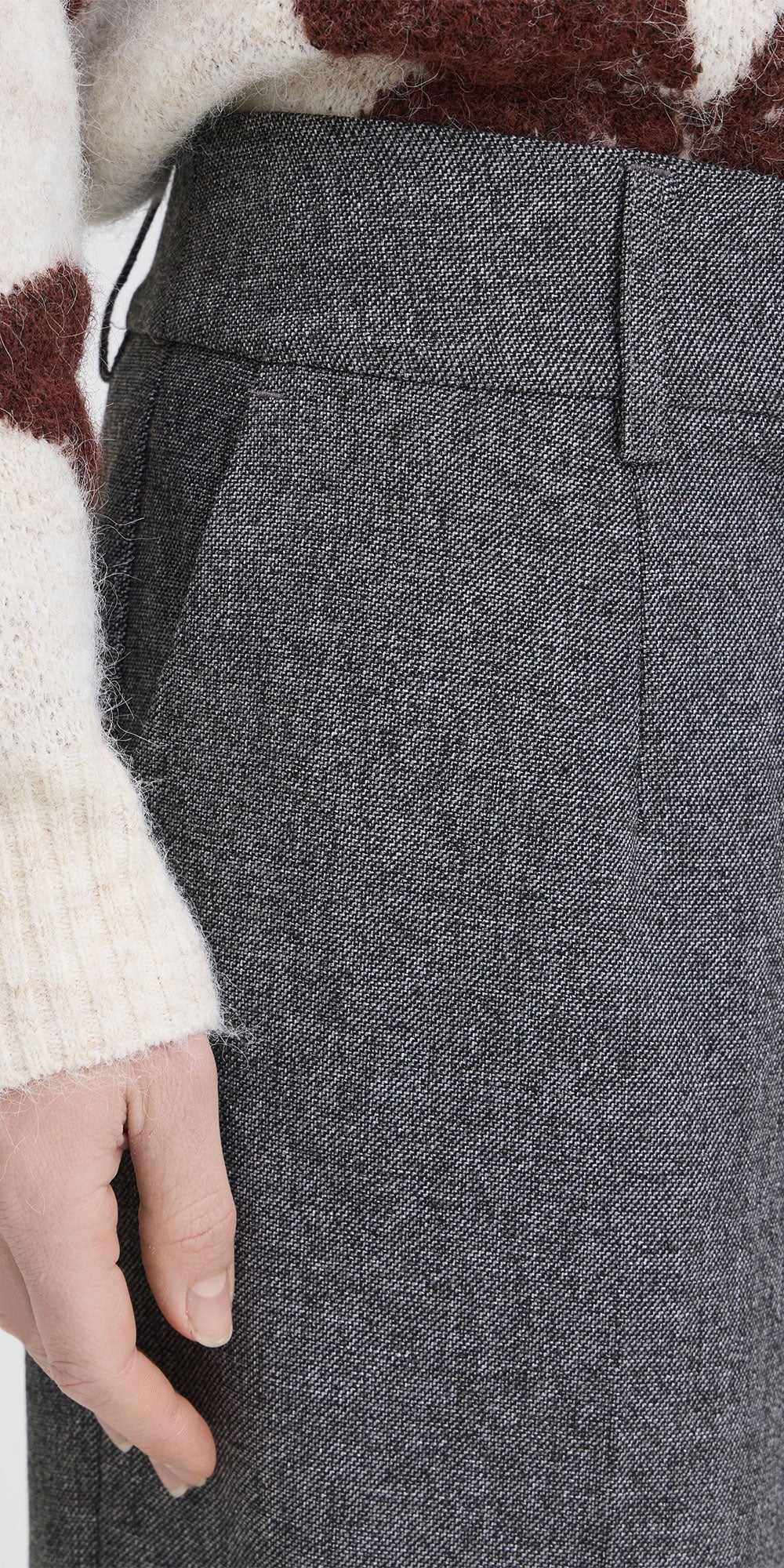 B.Young Tweed Trousers, charcoal melange