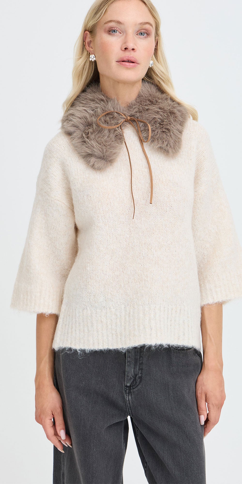 B.Young Faux Fur Collar, fawn