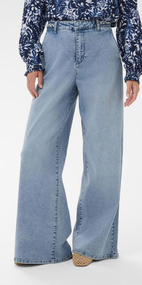 Cream Braided Waistband Trouser Jeans