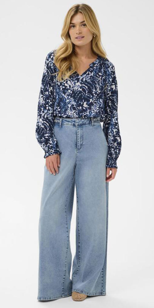 Cream Braided Waistband Trouser Jeans