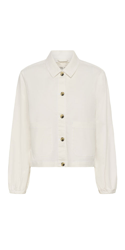 Cream Twill Jacket, white