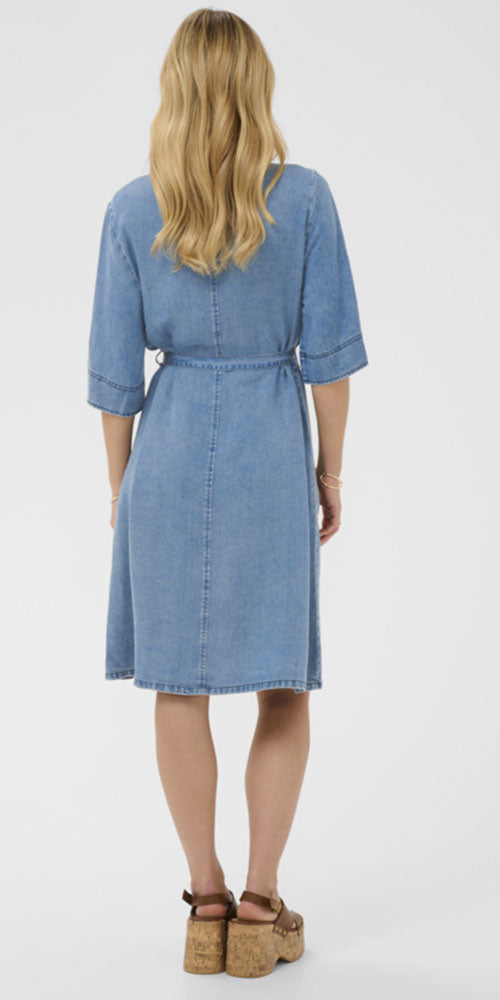 Cream Lyocell Denim Dress