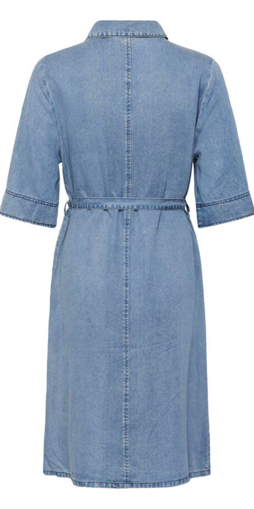 Cream Lyocell Denim Dress
