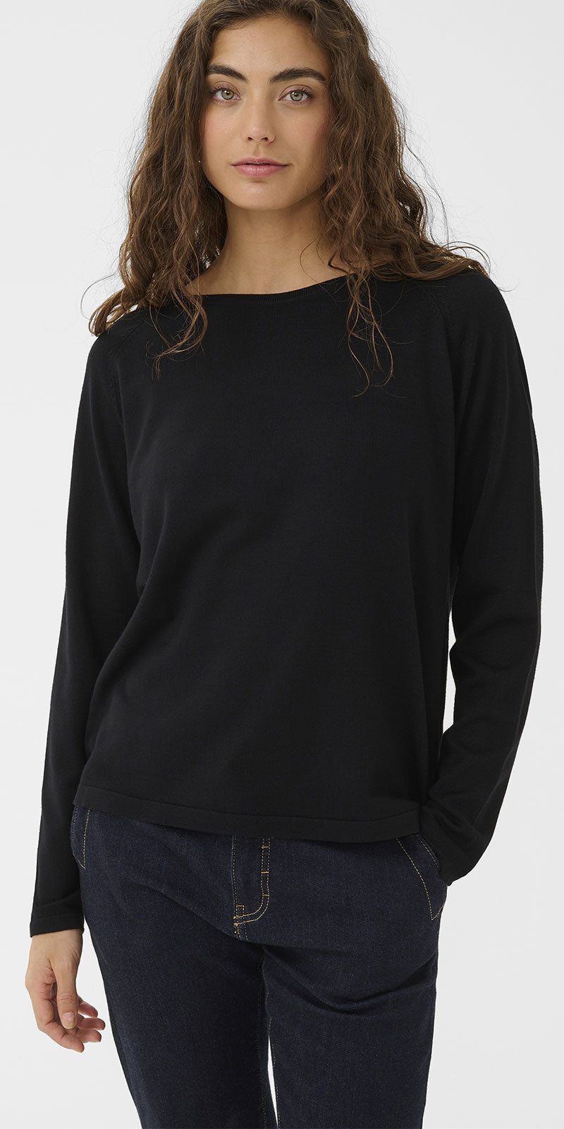 Culture Fine Knit Crew Neck, black
