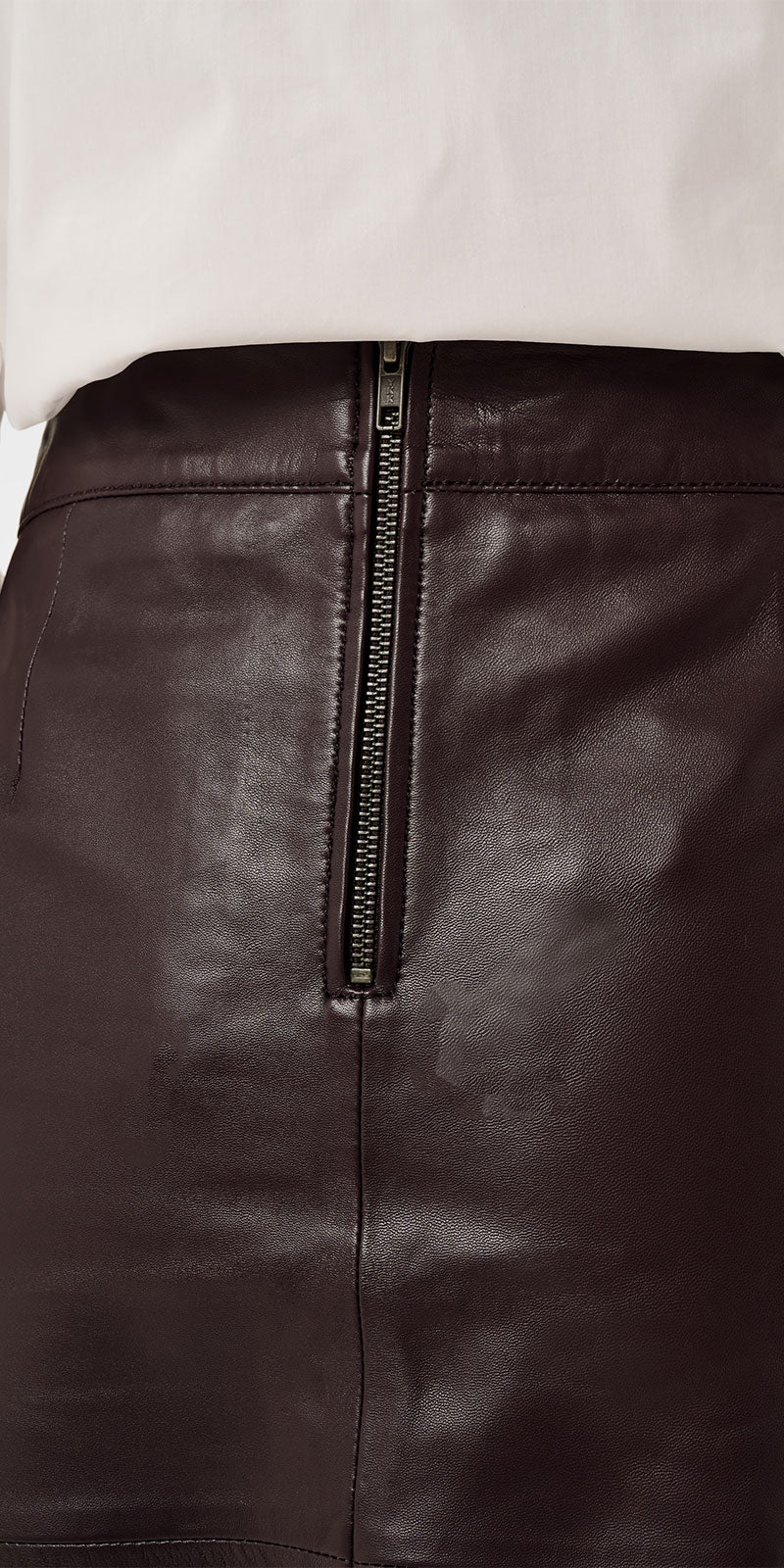 Culture Leather Skirt, chocolate brown
