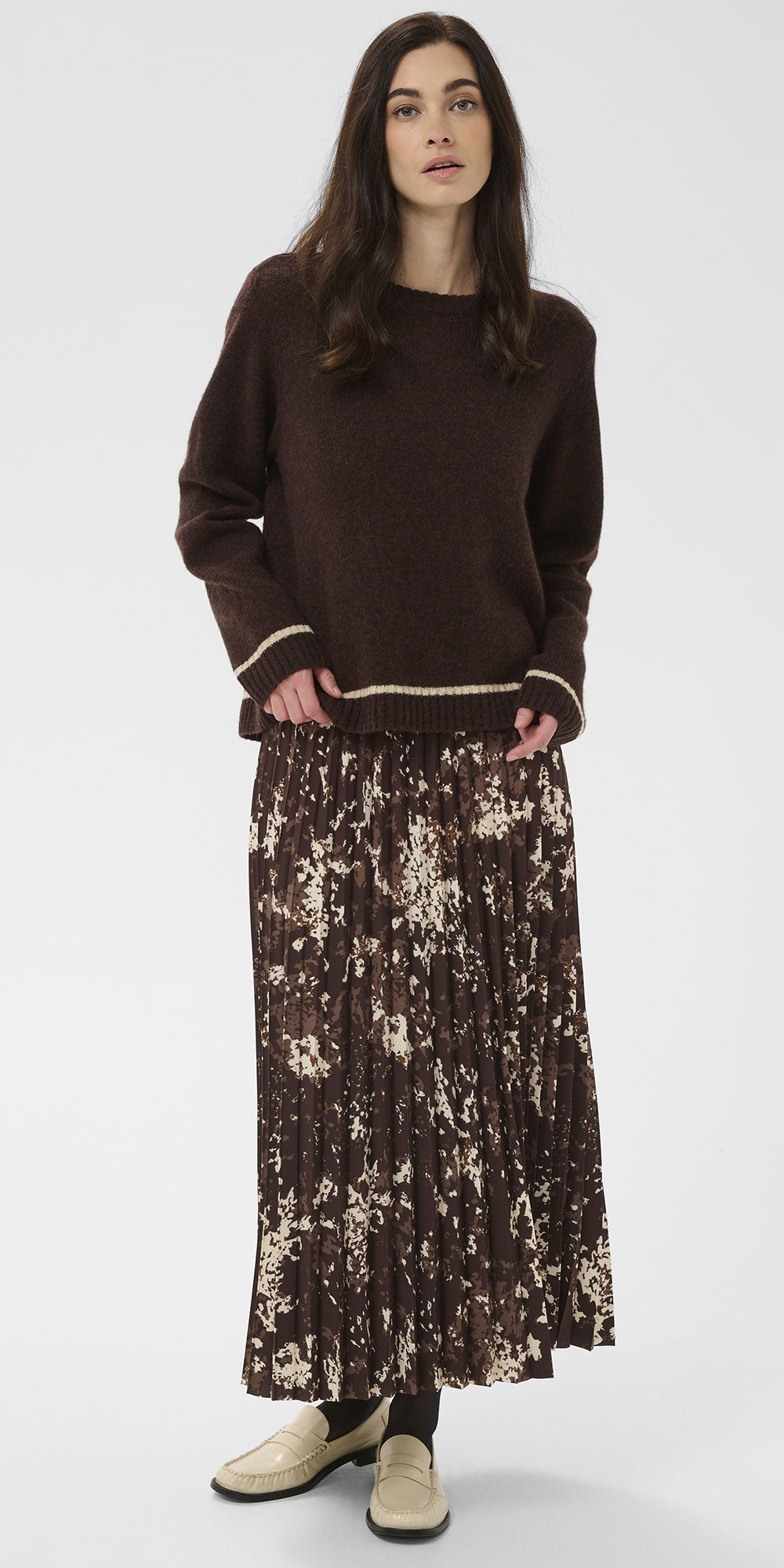 Culture Wool Crew Neck Sweater, chocolate brown