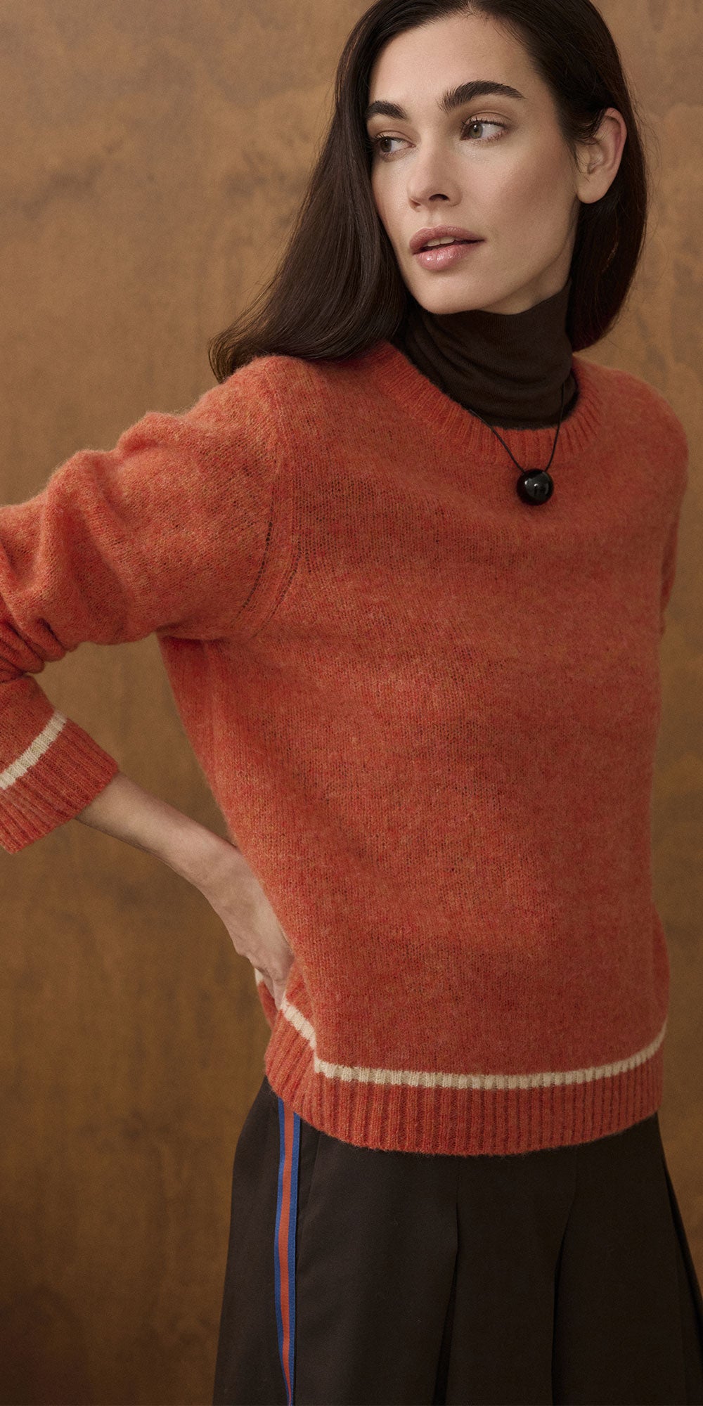 Culture Wool Crew Neck Sweater, pumpkin