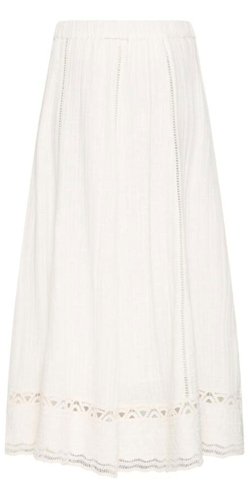 Fransa A-line Cotton Skirt, white