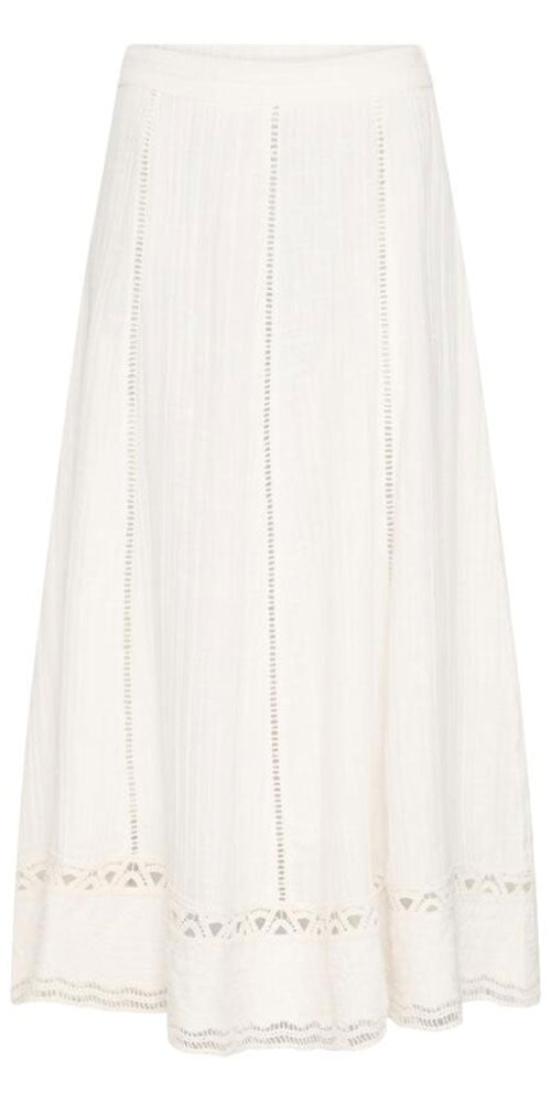 Fransa A-line Cotton Skirt, white