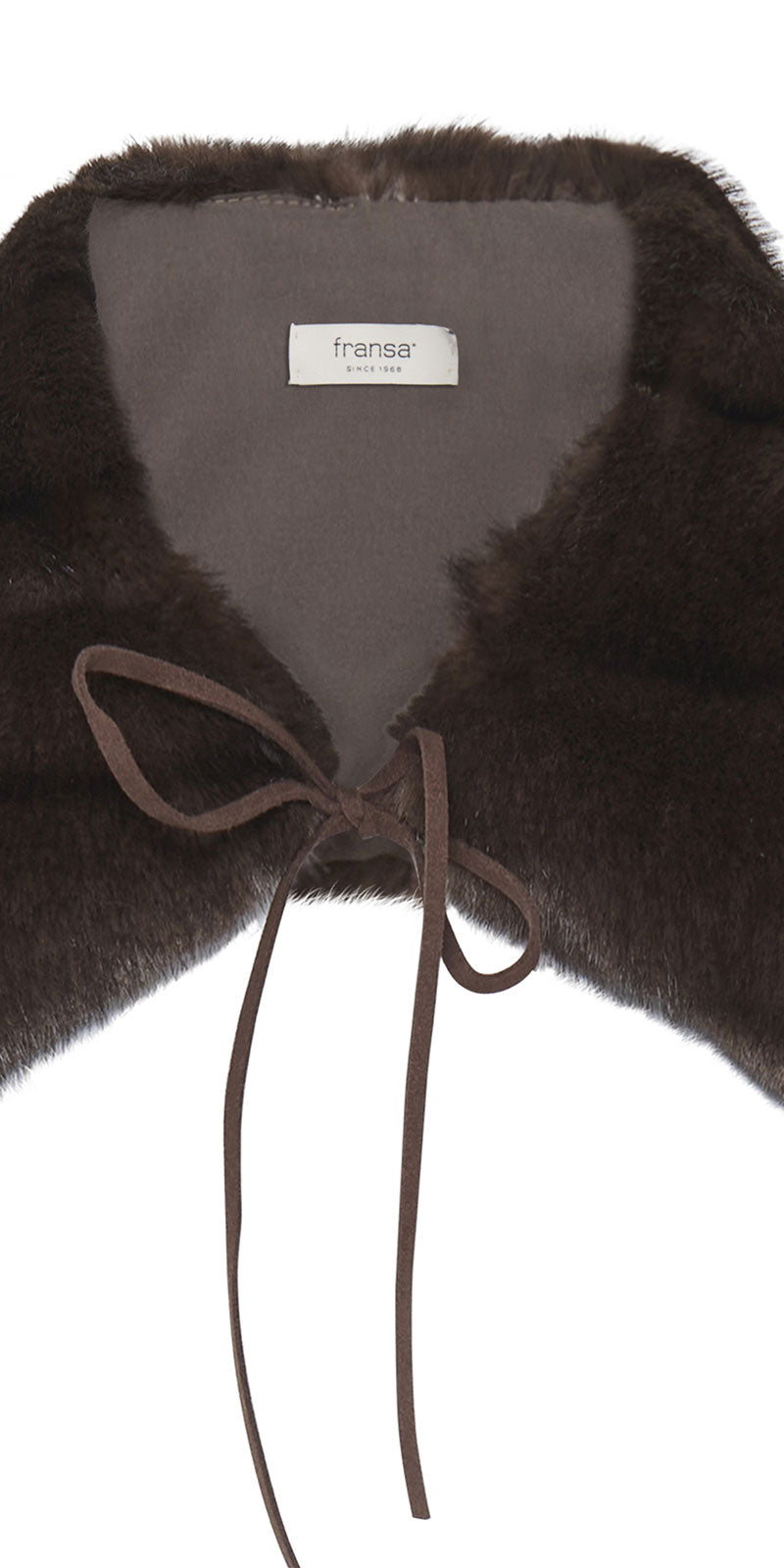 Fransa Faux Fur Collar, chocolate brown