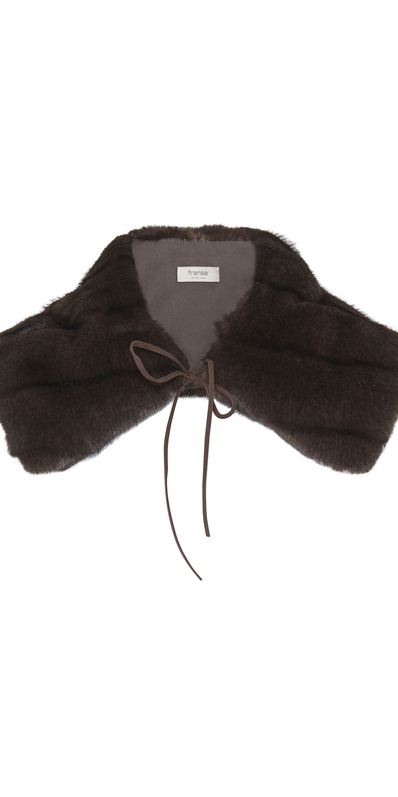 Fransa Faux Fur Collar, chocolate brown