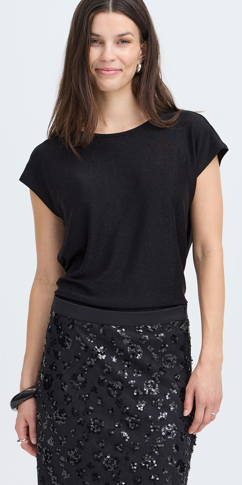 Fransa Shimmer Tee
