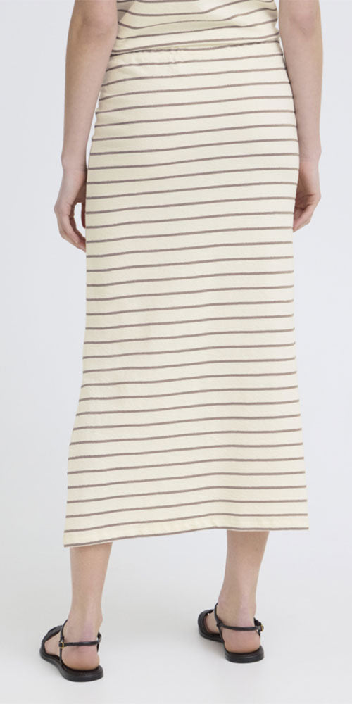 Fransa Striped Jersey Skirt