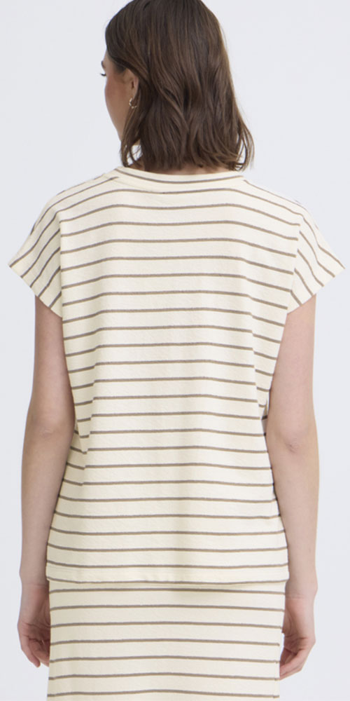 Fransa Striped Jersey Dolman Tee