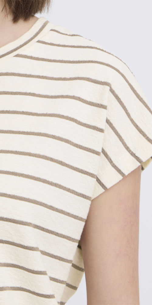 Fransa Striped Jersey Dolman Tee