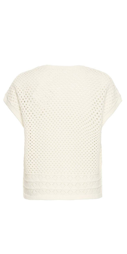 Fransa Open Knit Cardy Vest