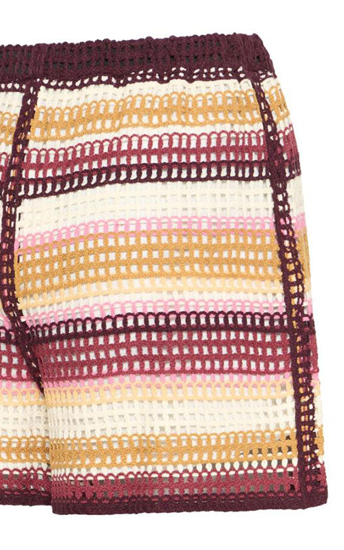 Ichi Sunset Crochet Shorts