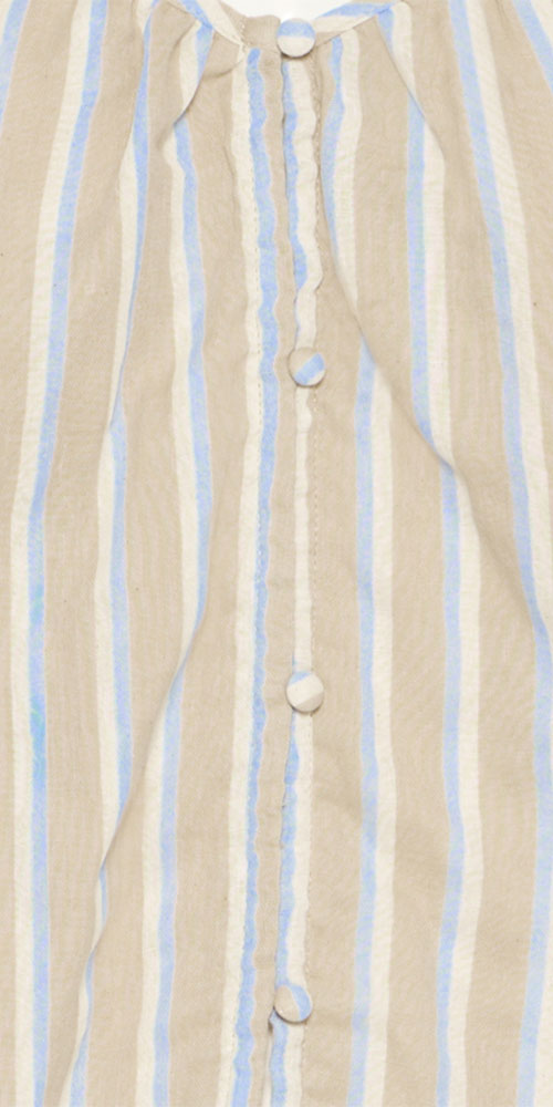 Ichi Gauzy Cotton Cami Top, natural/blue