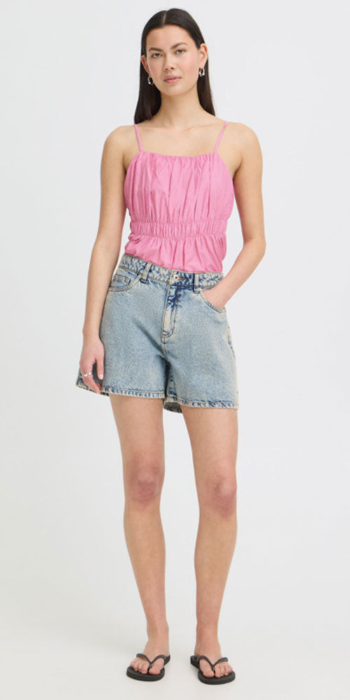Ichi A-line Jean Shorts, light wash