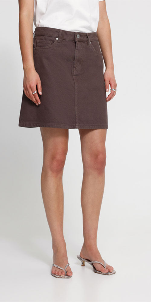 Ichi A-line Jean Skirt, java