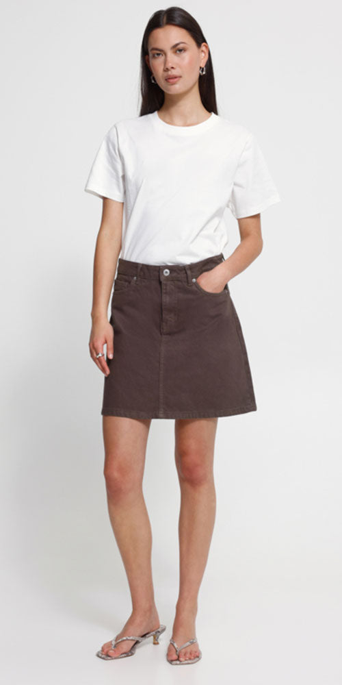 Ichi A-line Jean Skirt, java