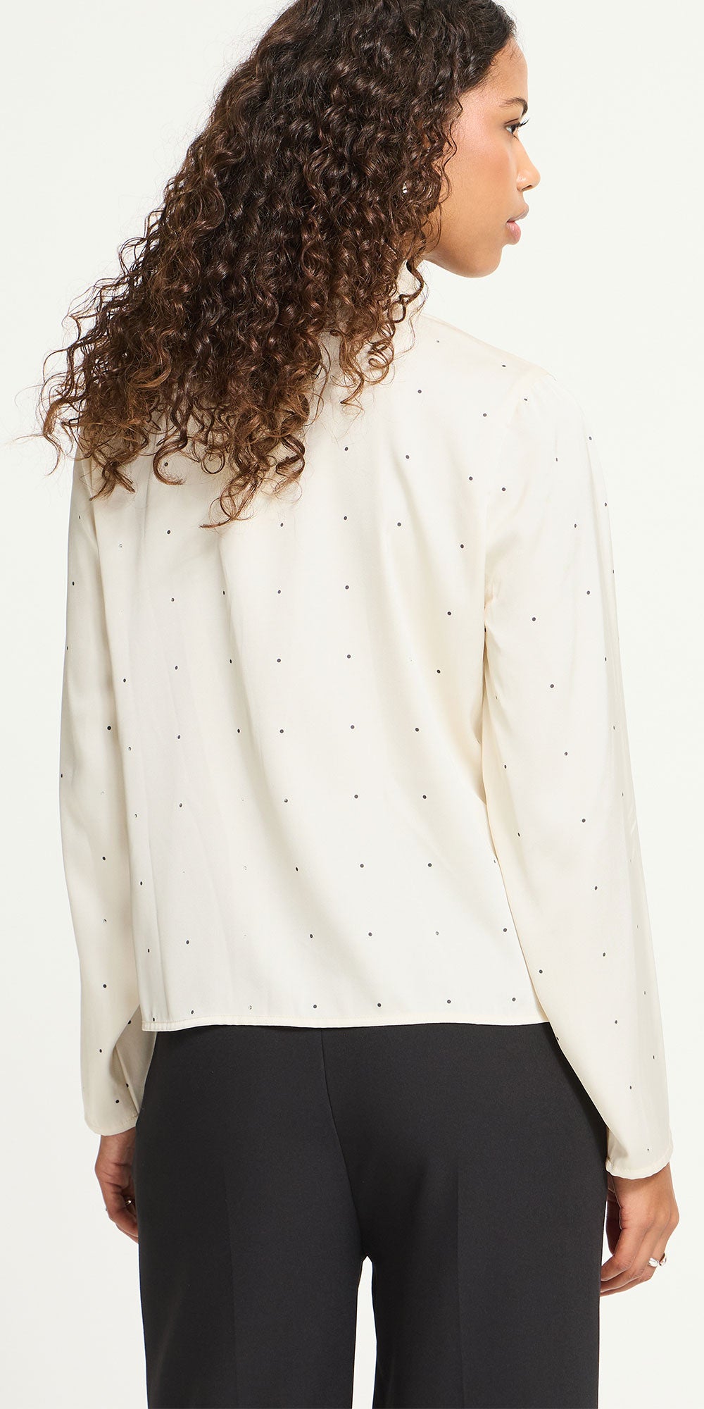 Ichi Satin Polka Dot Blouse