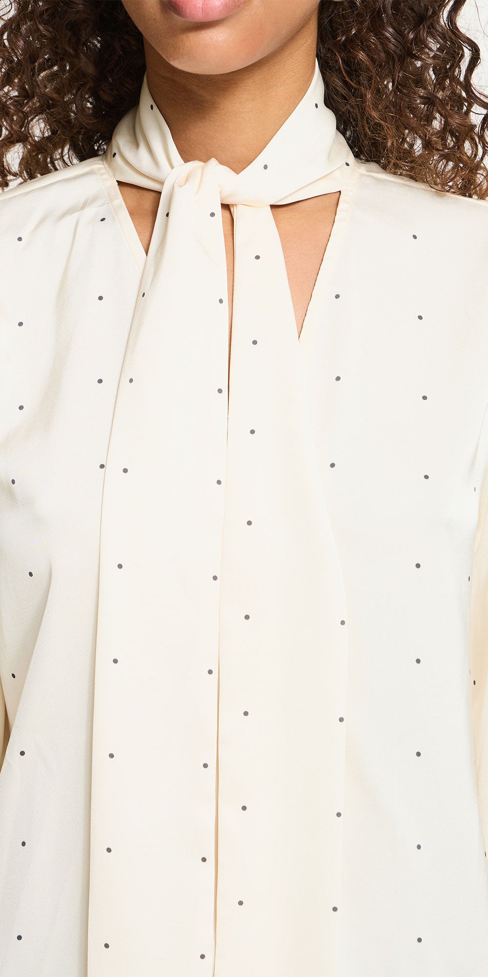 Ichi Satin Polka Dot Blouse