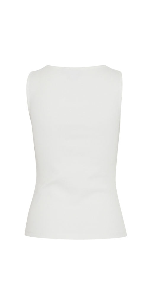 Ichi Fitted Sweetheart Tank, off-white