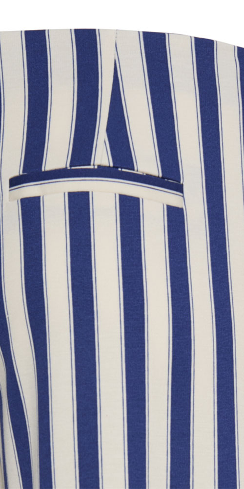 Ichi Ponte Knit Vertical Stripe Pant, navy/cream