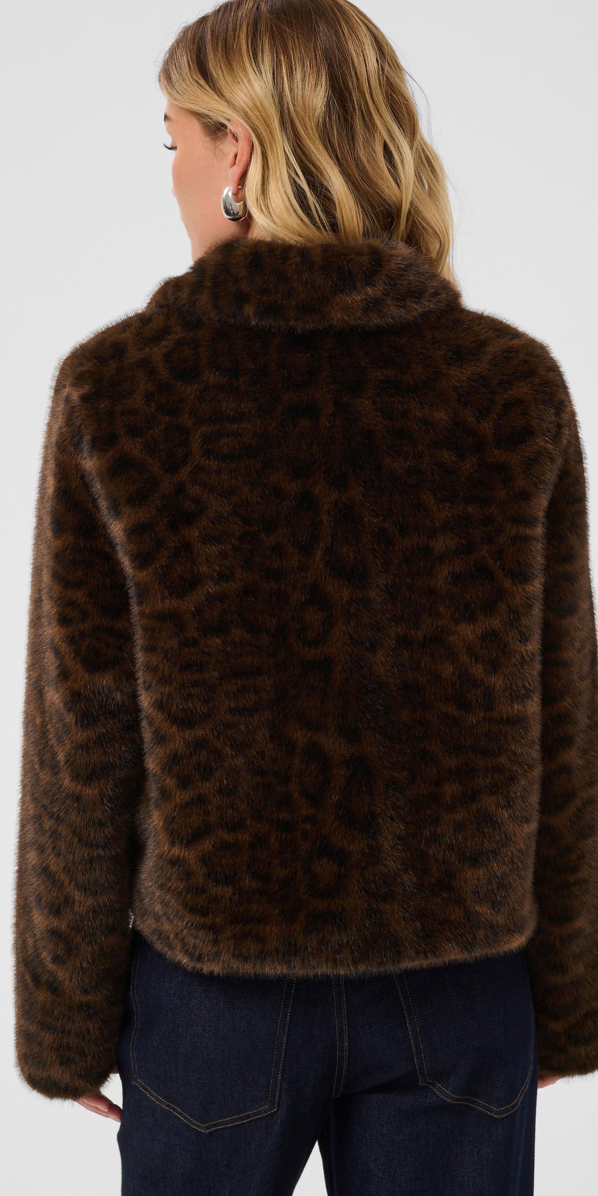 Saint Tropez Leopard Faux Fur Jacket