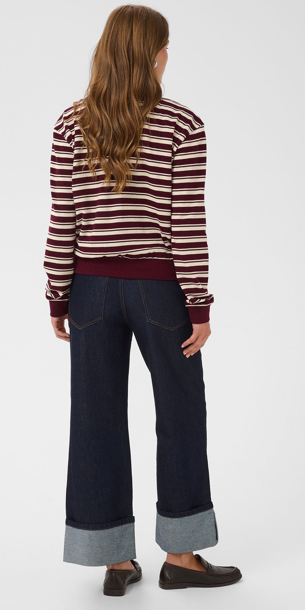 Saint Tropez Cotton Piqué Polo, burgundy stripe