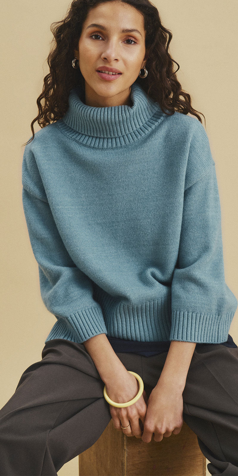 Saint Tropez Turtleneck Pullover, aqua