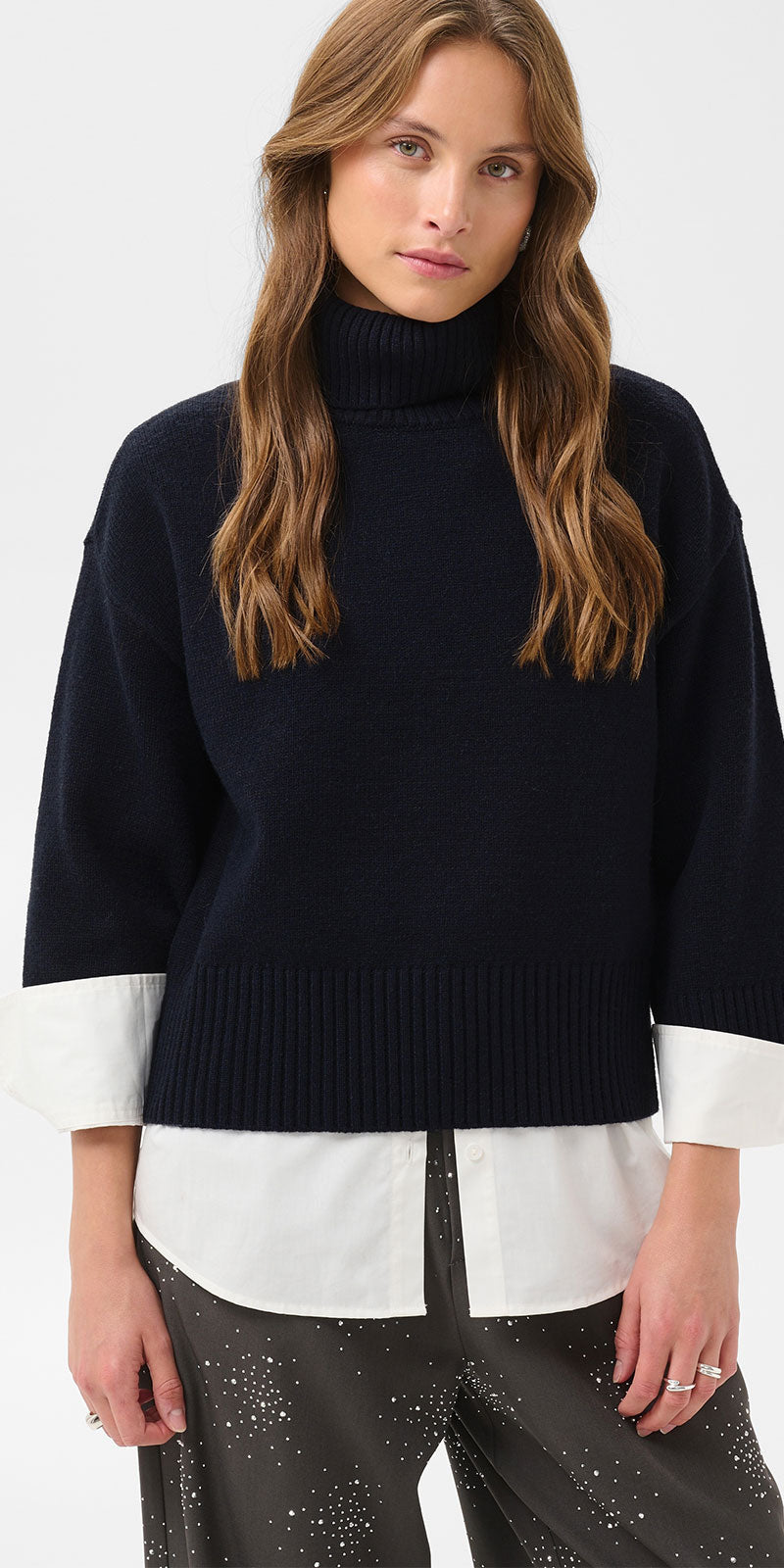 Saint Tropez Turtleneck Pullover, navy