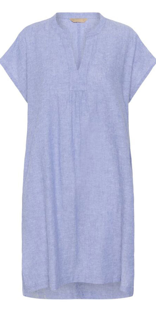 Culture Linen Blend Tunic Dress, blue