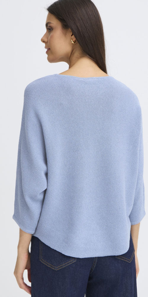 Fransa Dolman Sleeve Pullover, sky blue