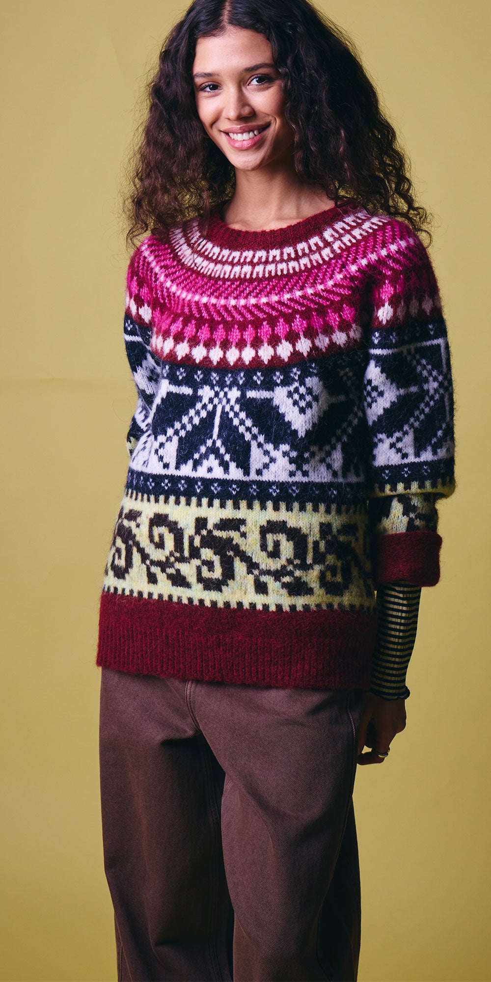 Ichi Multicoloured Fair Isle Sweater