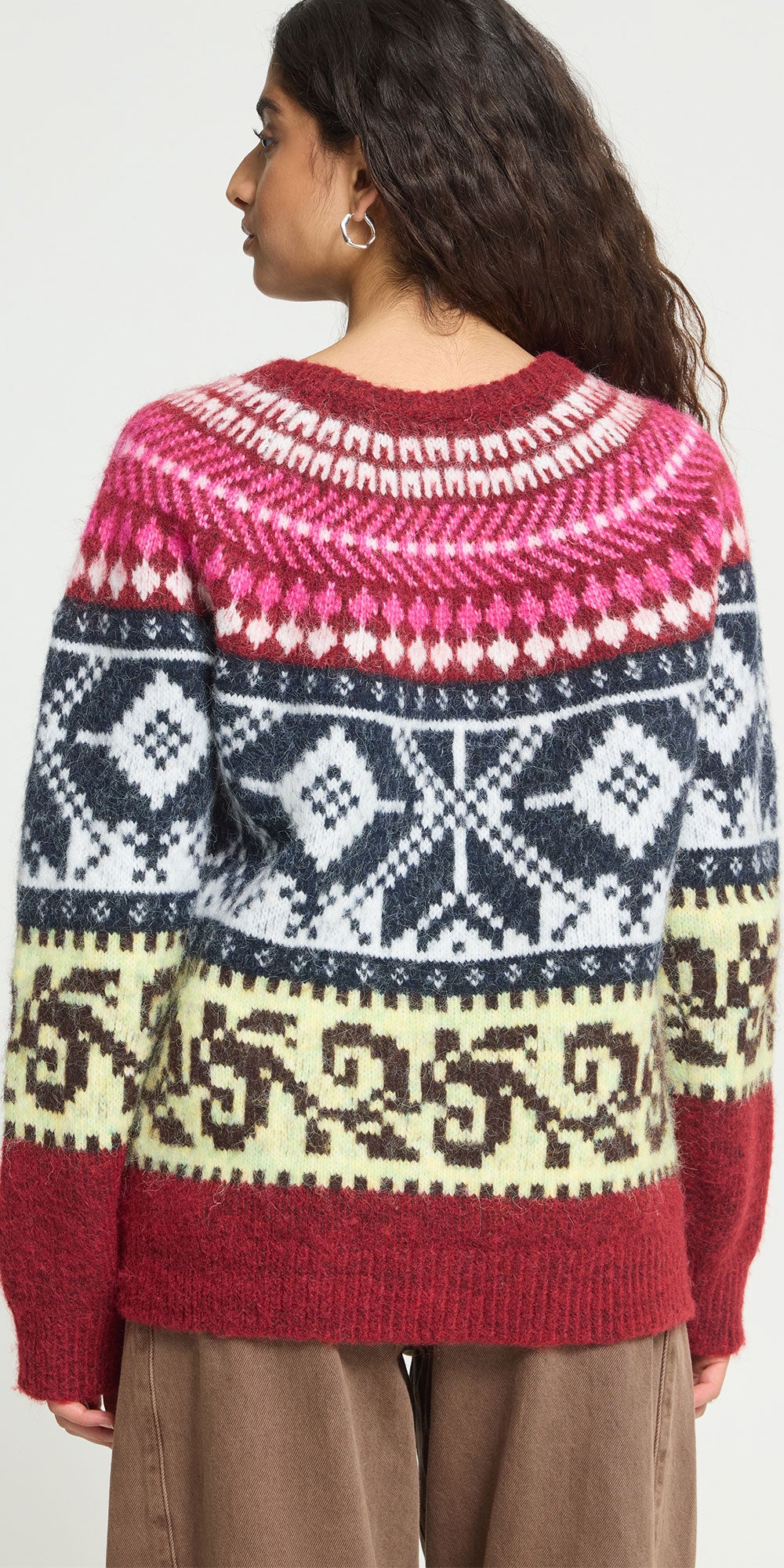 Ichi Multicoloured Fair Isle Sweater
