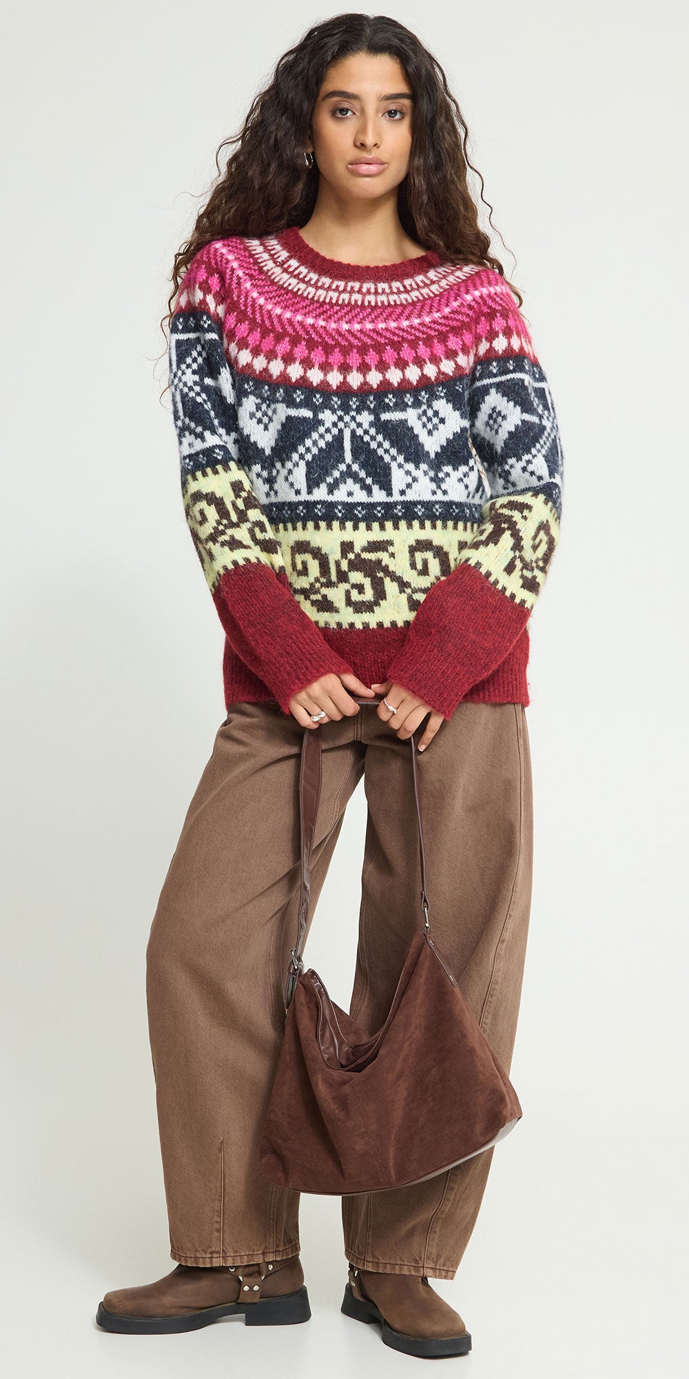 Ichi Multicoloured Fair Isle Sweater