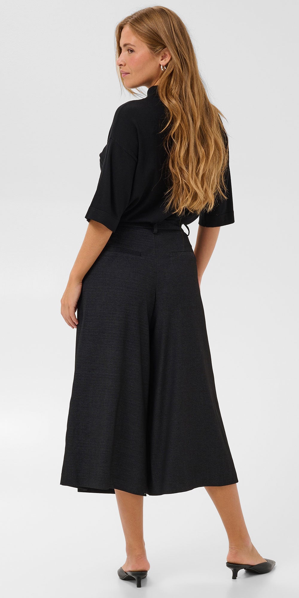 Kaffe Gabby Culotte Trousers, darkest charcoal