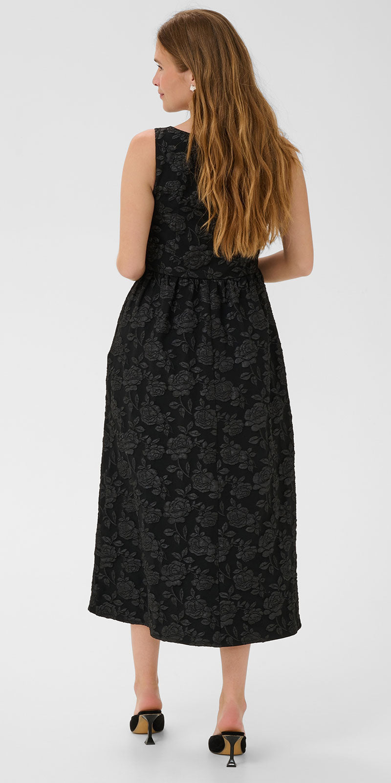 Kaffe Floral Jacquard Dress, black