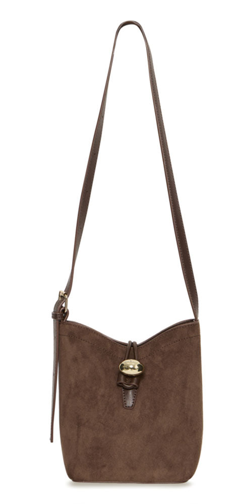 B.Young Faux Suede Bucket Bag, chocolate brown