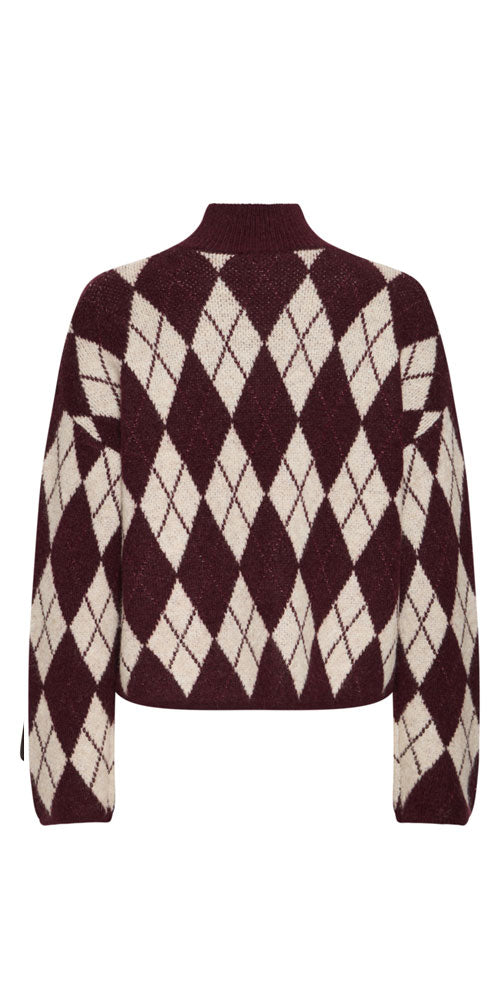 B.Young Argyle Sweater, burgundy