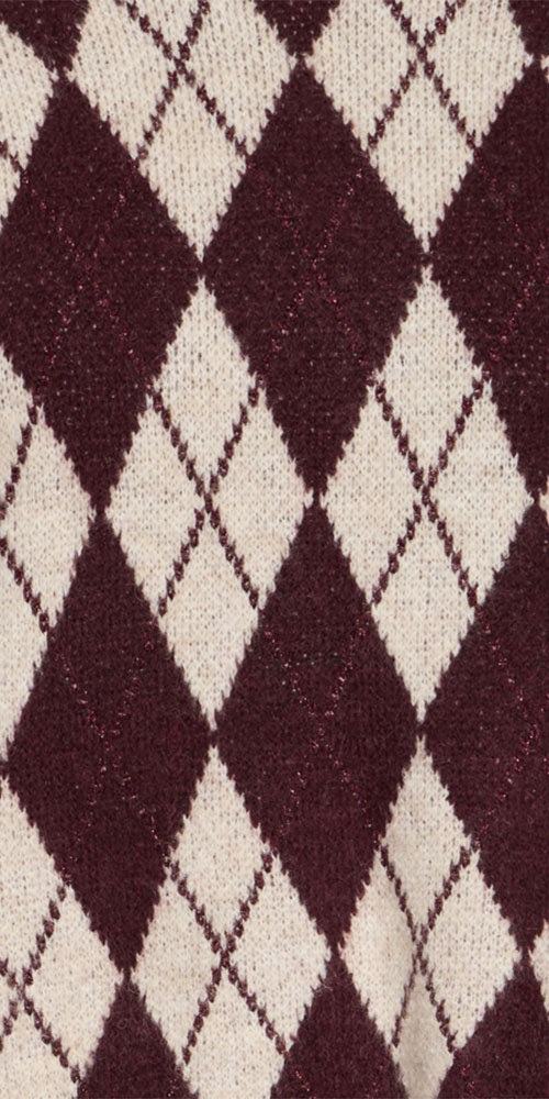 B.Young Argyle Sweater, burgundy