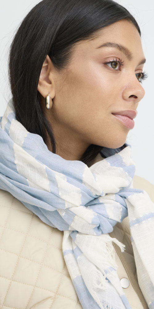 B.Young Blue Textural Scarf