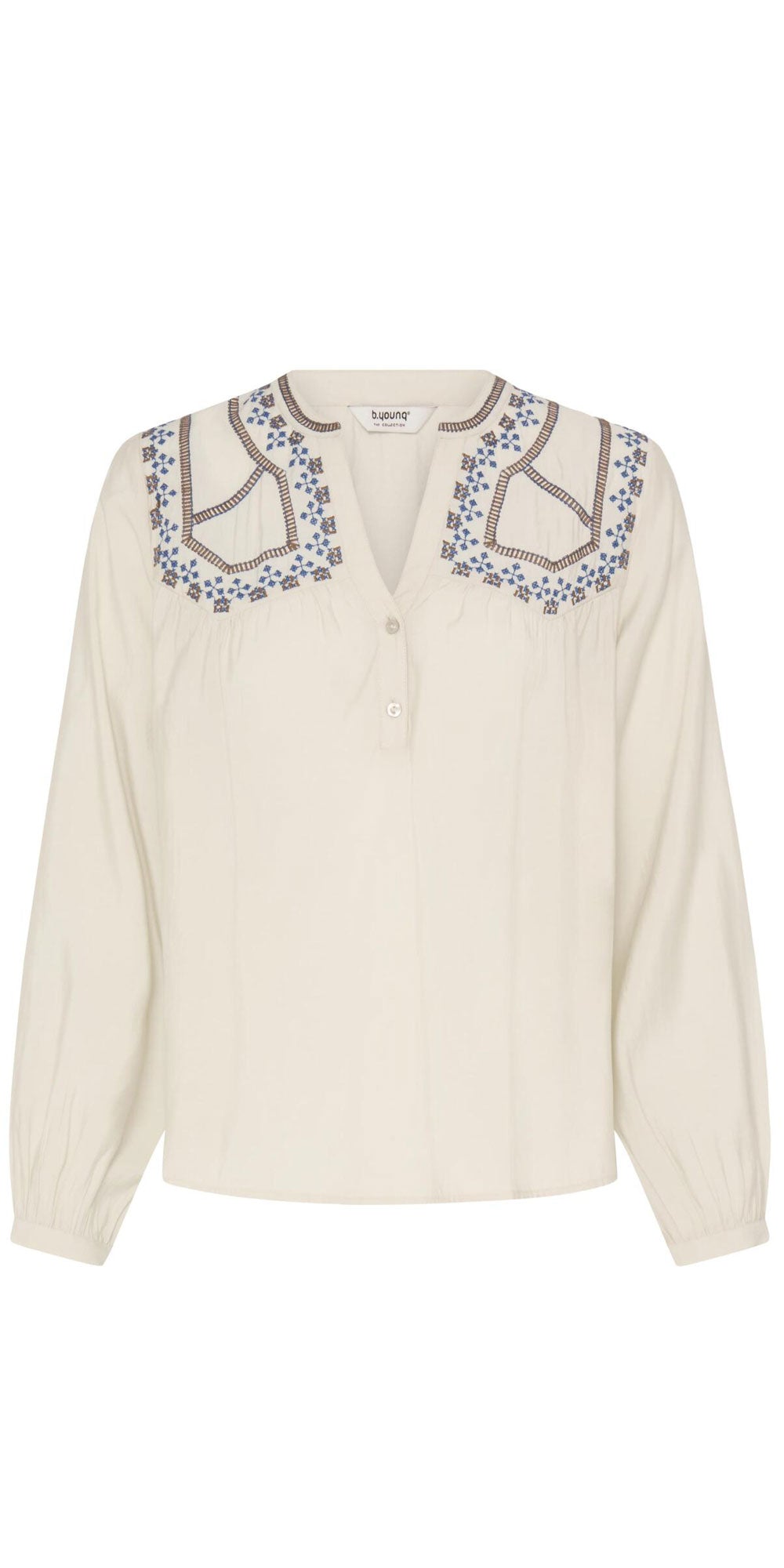 B.Young Embroidered Boho Blouse