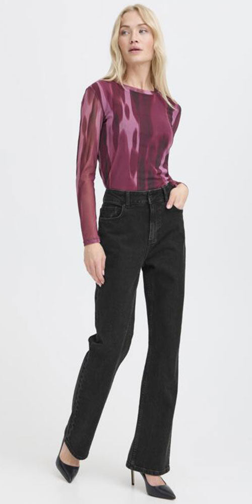 B.Young High Waist Bootcut Jeans, black wash