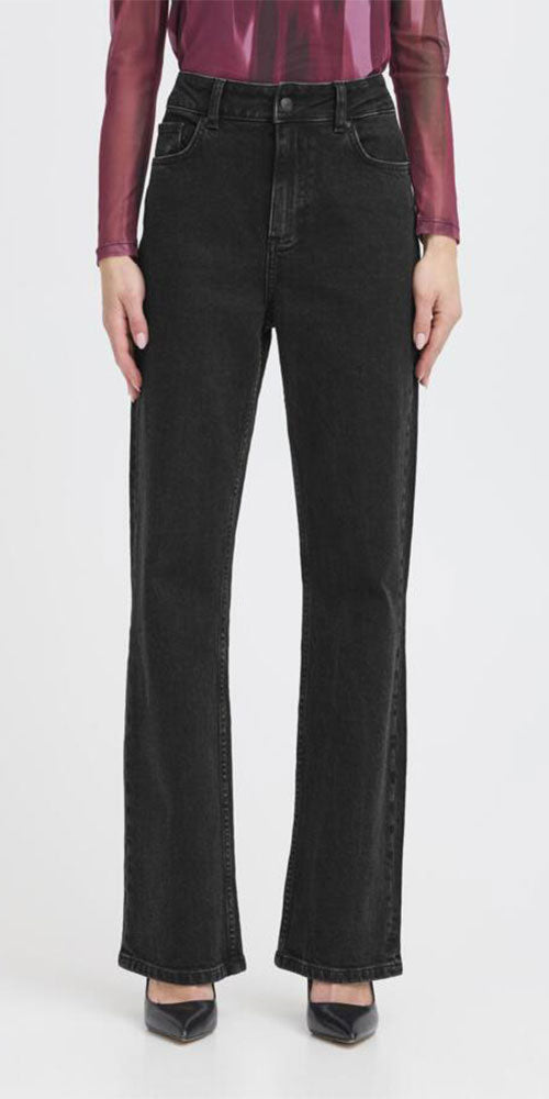 B.Young High Waist Bootcut Jeans, black wash